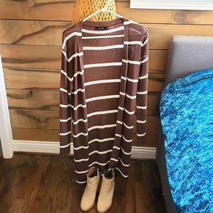 Long, Striped Cardigan